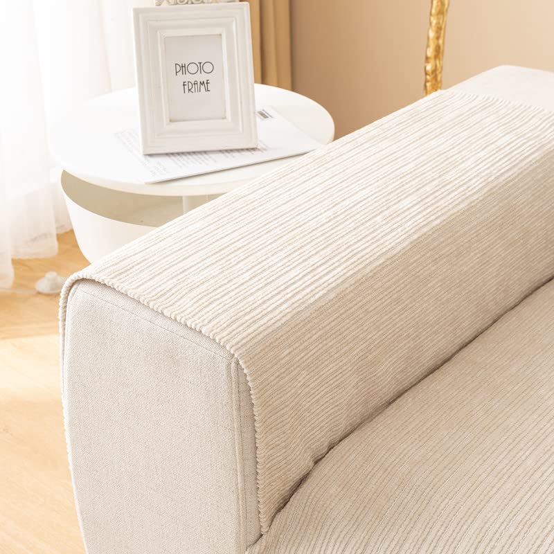 MINGPINHUIUS Sofabezug 1/2/3/4 Sitzer Überzug für L Form Sofa Couch Sessel Ecksofas, Weicher Samt Sofaüberwurf Rutschfest (Beige, 70 x 180 cm)