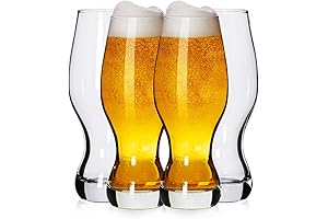 LUXU IPA Beer Glasses for Beer Lovers: Set of 4 Crystal Clear...