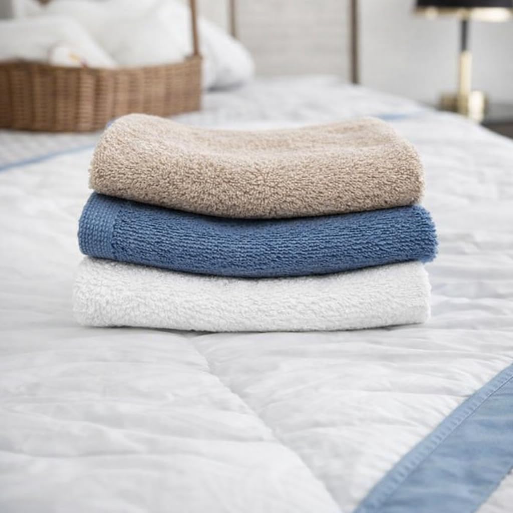 Premium Terry Cotton Face Towels Set of 3 – Super Soft, Quick Dry & Ultra Absorbent – for Home, Gym, Bathroom & Travel
