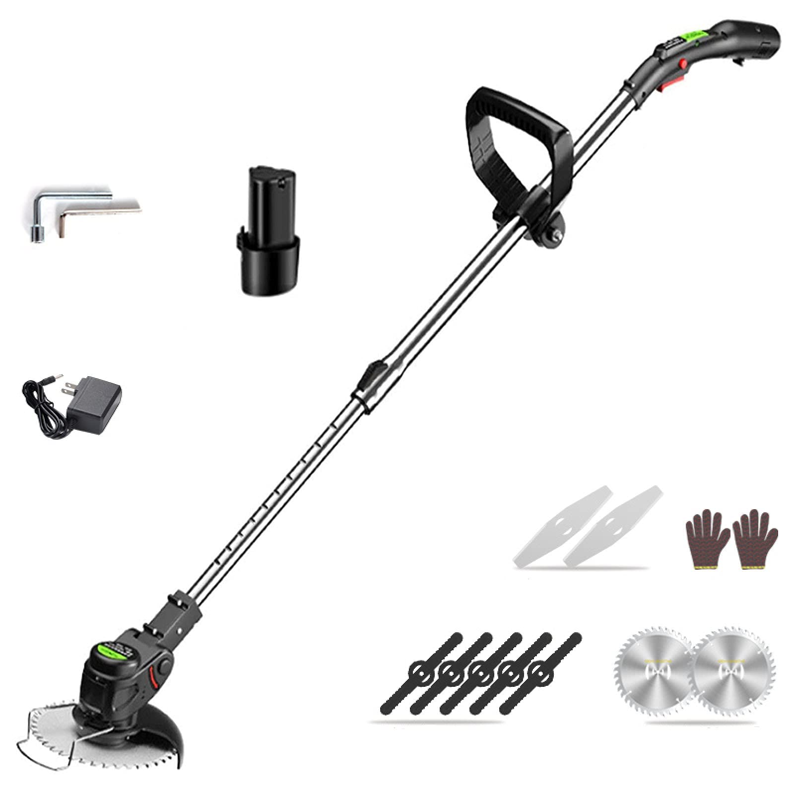 ZHYX Lawn Mower Multi Functional Garden Tool Cordless Grass Trimmer Strimmer Pruner Stretchable Edger Lawn Mower,(8000mA) battery*1+charger*1