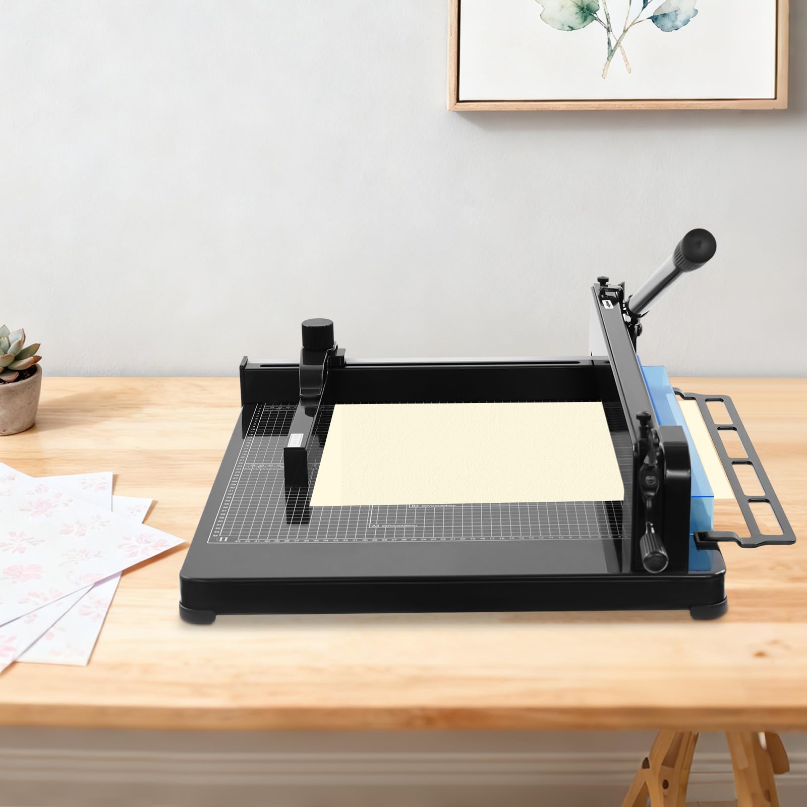 Taglierina manuale ad alte prestazioni – Taglia carta A3 con scala e copertura di sicurezza, taglia fino a 40 mm (400 fogli), ideale per ufficio, scuola e stampa (nero)