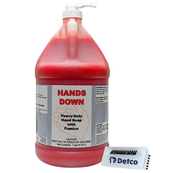 Detco- Hands Down, Industrial Strength Heavy-Duty Hand Soap with Pumice - Cherry Scent