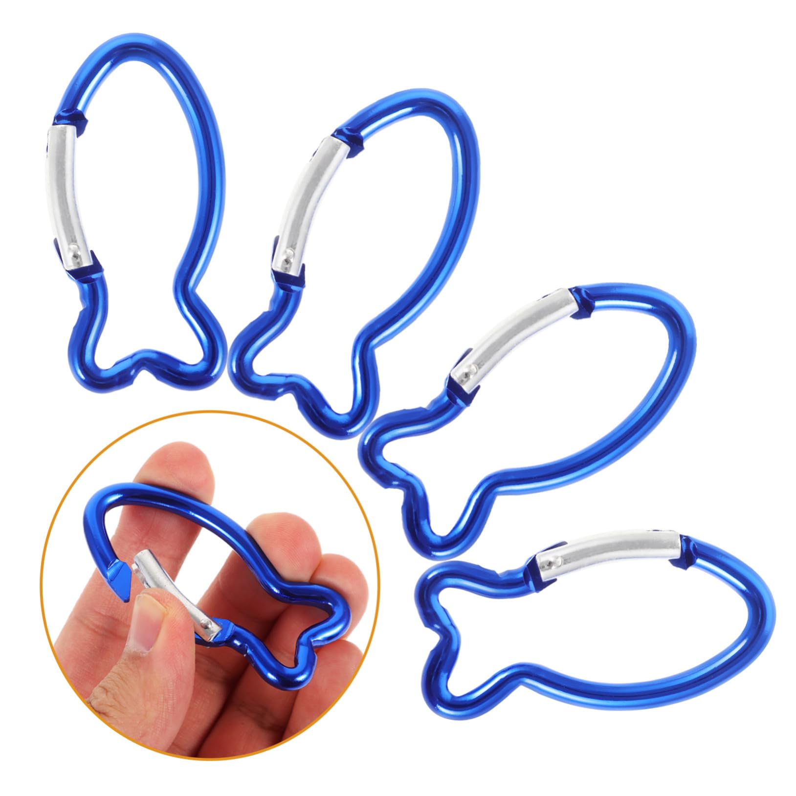 Yardwe Karabiner Carabiner Set Carabiner Hook Schlusselanhanger Clips Klemmen Kletterschlossschnallen Frühling Wanderschnallen Sicherheitsschnallen Aluminiumlegierung Blue 10st