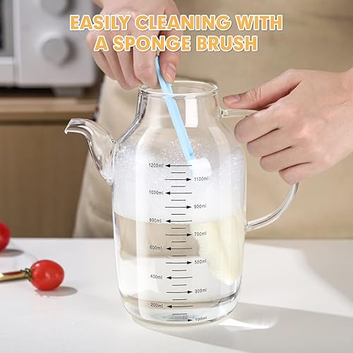 Miniatura 4 de ZDZDZ - Botellas grandes de aceite de cocina de vidrio dispensador de aceite y vinagre de 406fl oz40 onzas dispensador de aceite y vinagre botella