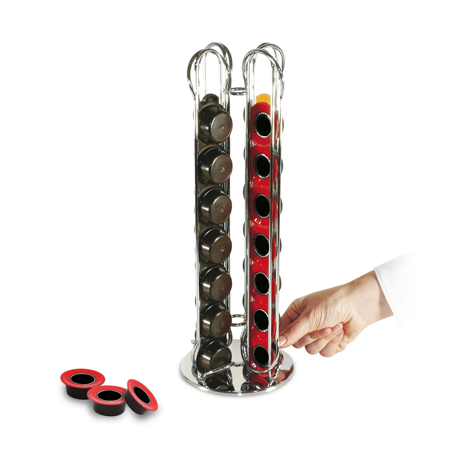 Porte-capsule vertical acier moderne distributeur 28 dosettes - 7