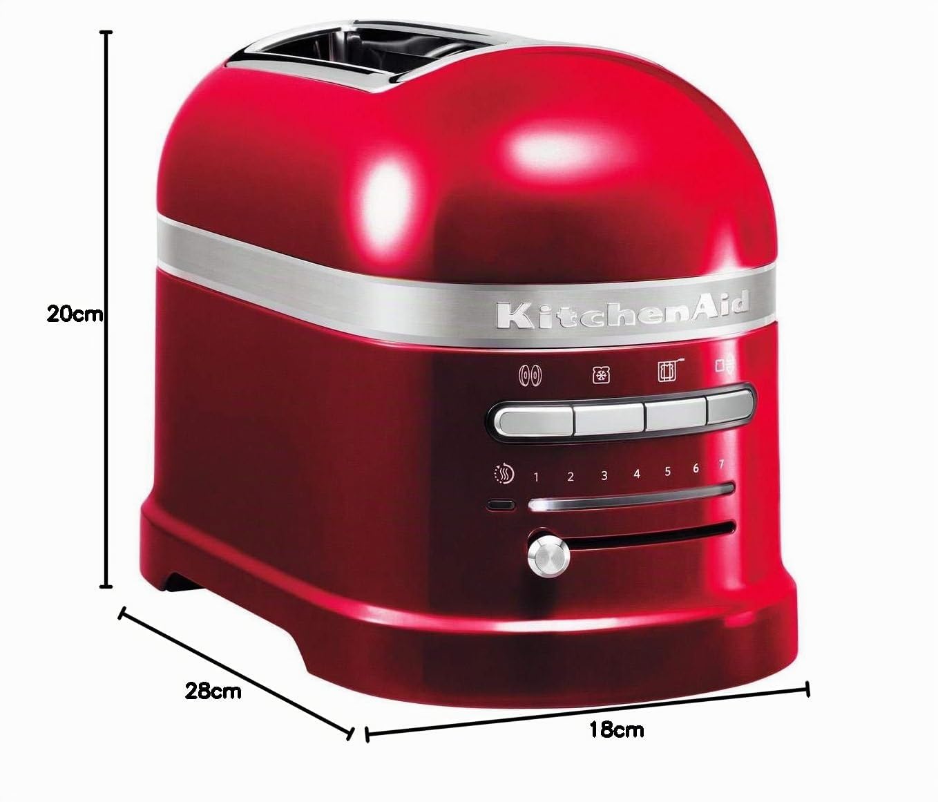 KitchenAid Grille pain pour 2 tranches - Artisan - 7 niveaus de brunnage et fonction décongélation - Vintage design - 2 Large fentes - Toaster avec porte-sandwich - Pomme d'amour