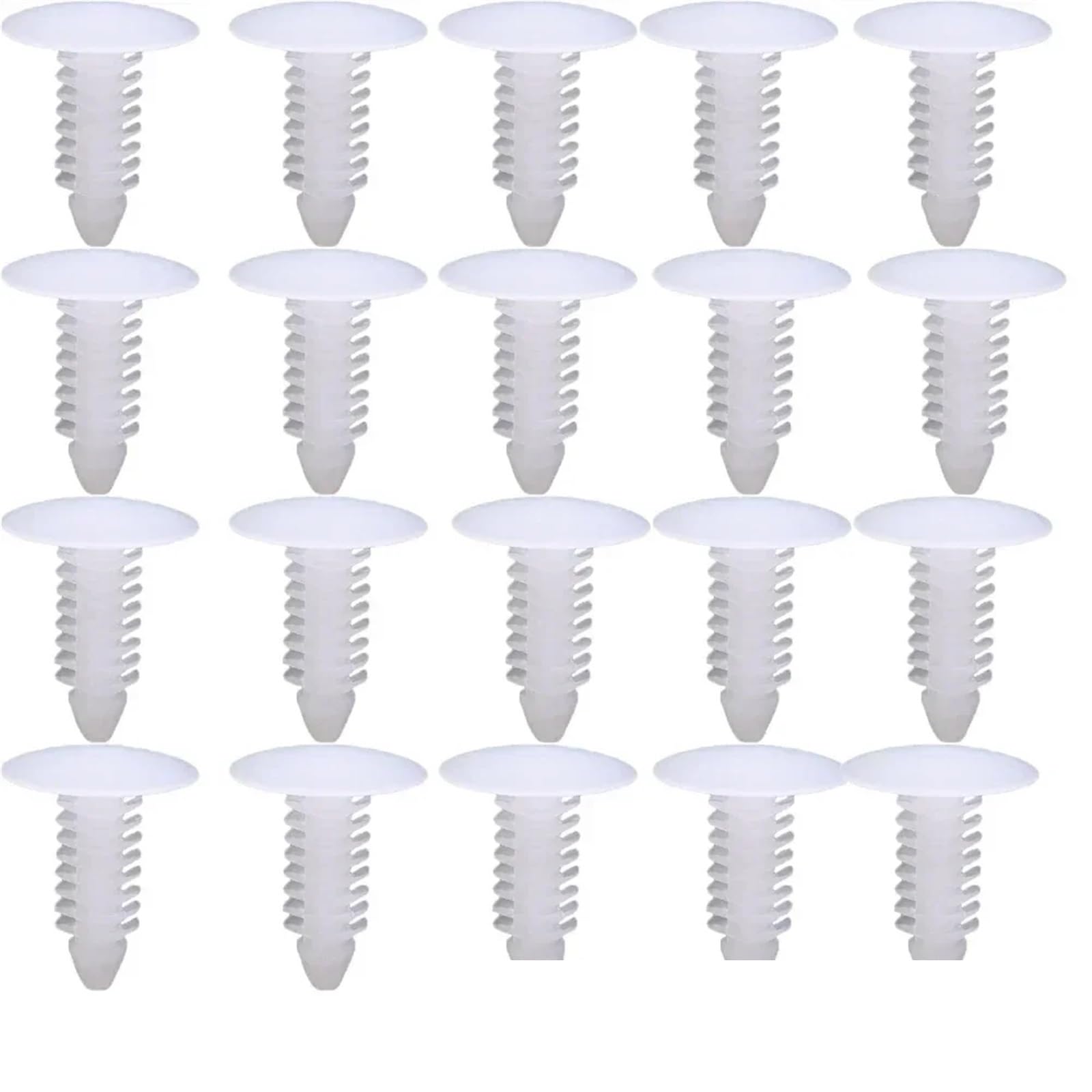 YTQMoreBNZ Car Interior Roof Fixing Buckle Automotive Barbed Wire Clip Fasteners Cloth Fixing Screw Care Plastic Rivet Fastener Accessories(White 20pcs)