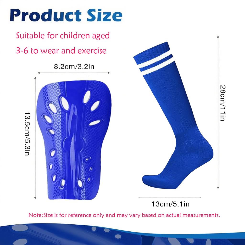 Espinilleras y calcetines de fútbol para niños pequeños, equipo ligero de espinilleras y mangas, equipo protector para niños de 3 a 6 años, juego deportivo