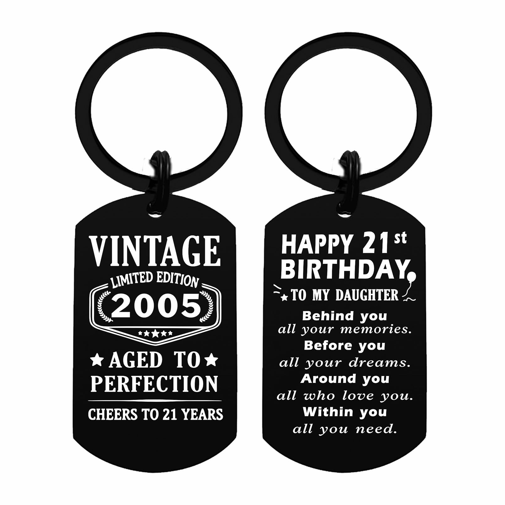 Viayen 21st Birthday Gifts for Him Boys Men Her, 21 Year Old Birthday Keychain Decorations for Him Men Girls