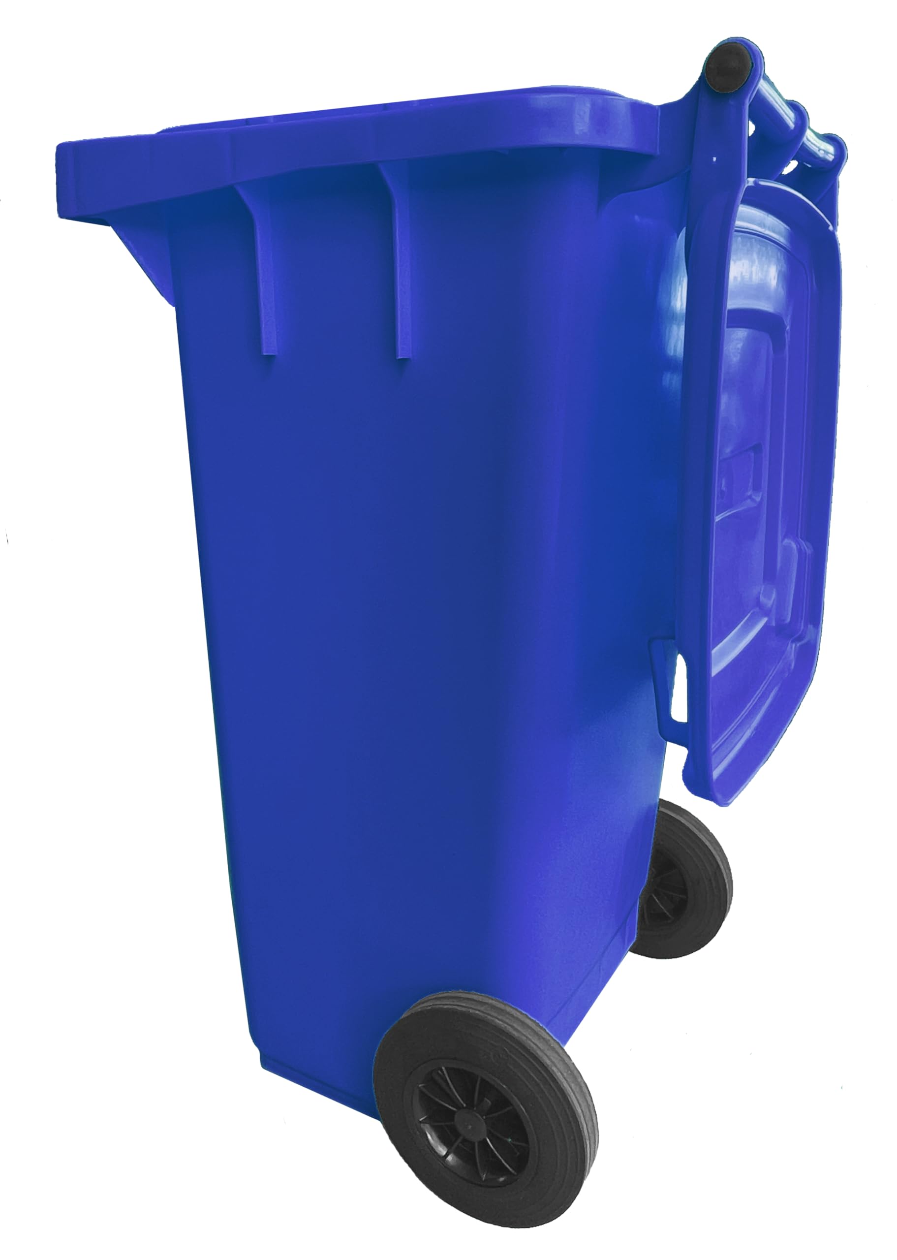 Mobil Plastic - Bidone Raccolta Differenziata 120 Litri con Coperchio e Ruote per Uso Esterno | Colore Blu | Plastica Resistente | Certificato UNI EN 840
