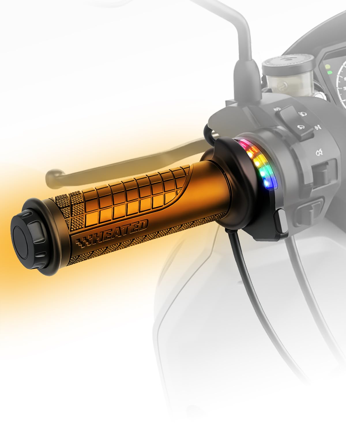 Erato Ogrzewane uchwyty kierownicy motocykla 22 mm (7/8") - 5 poziomów temperatury z funkcją pamięci - uniwersalne uchwyty grzewcze 12 V do motocykli i ATV (1 para)