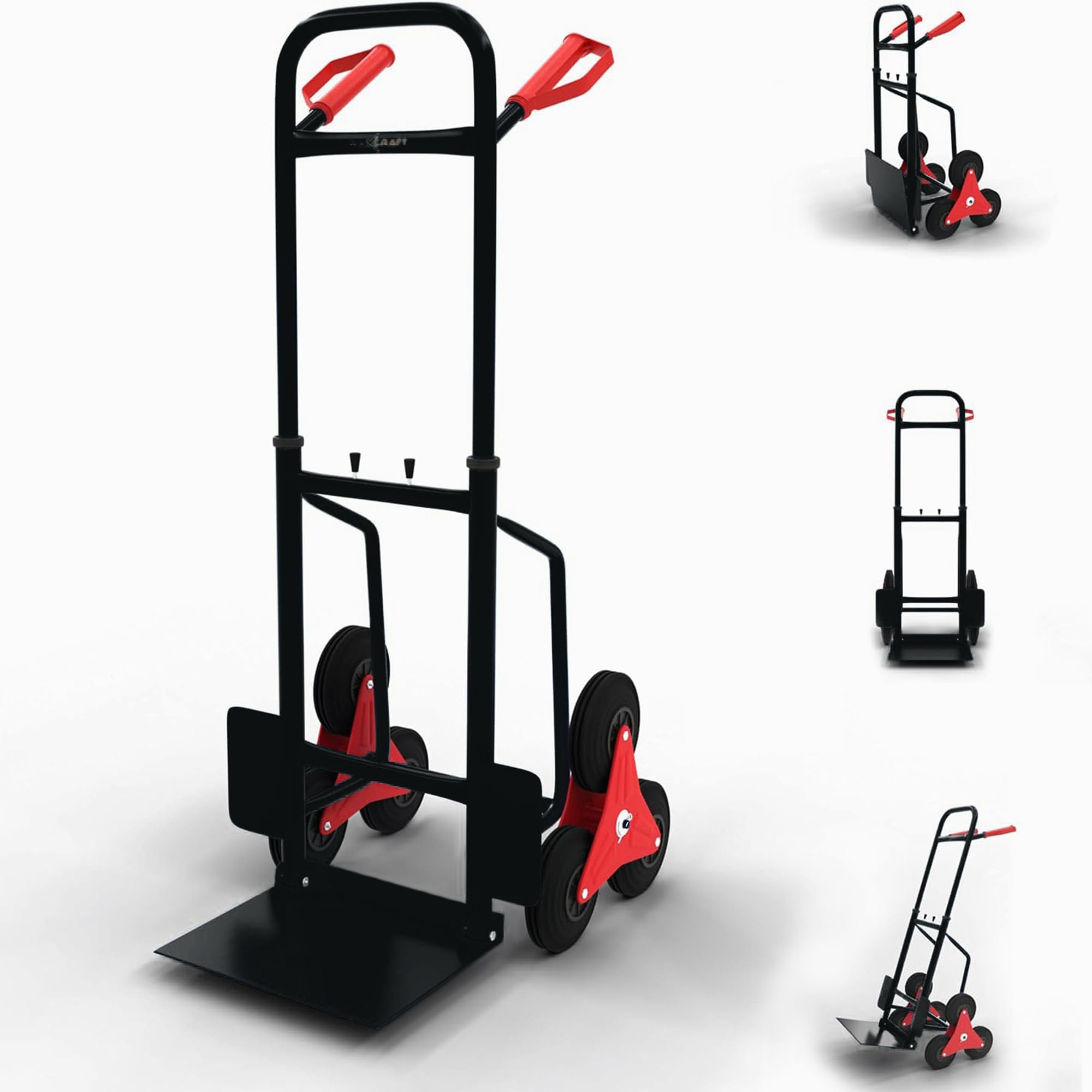 Wózek Transportowy Heavy Duty do 150 kg, Wózek Ręczny, Wspinacz Schodowy, Składany, Czarny
