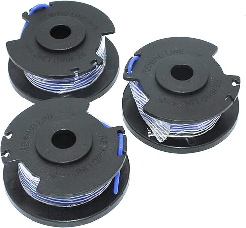 3PK carrete con línea para Ryobi Trimmer Edger P2002 RY24021 RY40200 P2003 RY24200 P2004 P2005 RY40021 P2006 P2200 P2006A P2000 Craftsman 31550