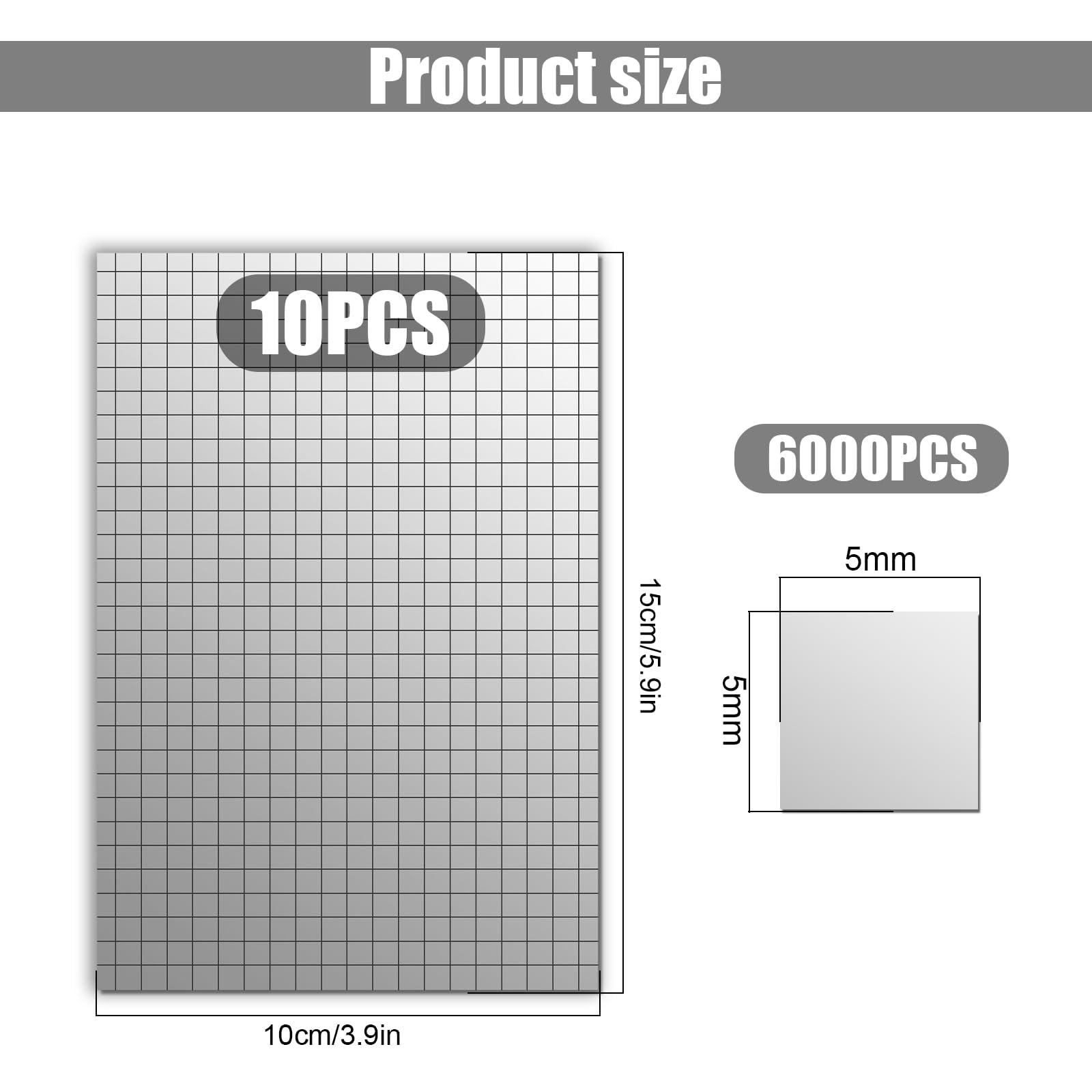 1500 Tessere Mosaico Specchio Autoadesive 10x10mm - Per Decorazioni Artigianali E Disco Ball - Foto 9