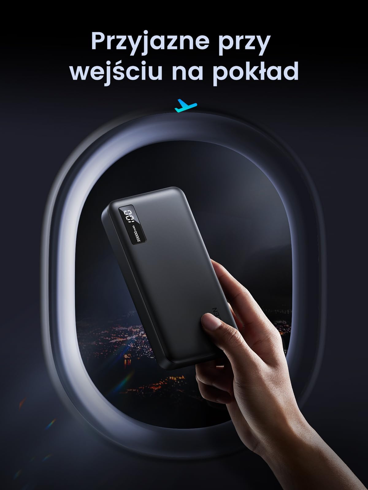 UGREEN Power Bank 20.000mAh 22.5W, Zewnętrzny bank energii z wejściem i wyjściem USB C PD 20W Powerbank z cyfrowym wyświetlaczem, kompatybilny z iPhone 15 Pro/Pro Max/15/14, Galaxy S24 Ultra innymi.