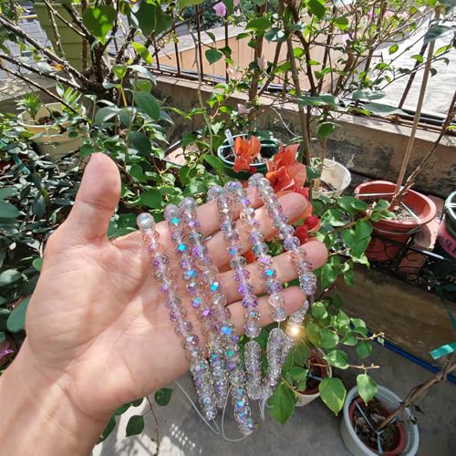 Image of 10mm Rondelle Glass Beads for Jewelry Making, Faceted Briolette Crytal Spacer Beads for Bracelet Necklace Earring, Clear Purple 200pcs