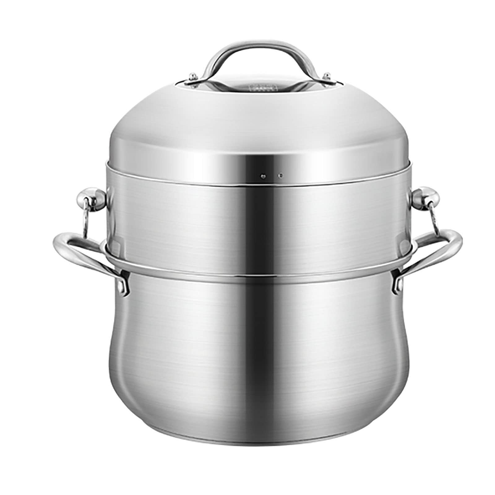 GTHTUHFD Stainless Steel Steamer Pot With 3-Layer Composite Bottom, Visible Lid, For All Stove Types,32Cm,32Cm (Size_Name 38Cm),size_name-38cm