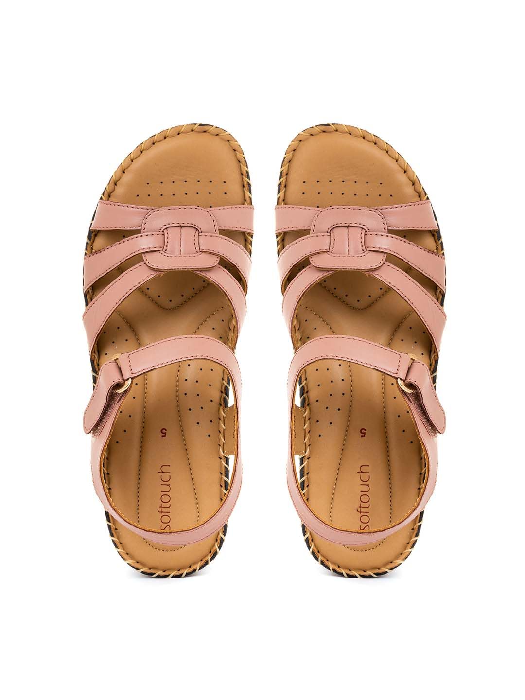 Khadims Softouch Pink Leather Wedge Heel Sandal for Women (2181975) (B0BG5VMM46) Amazon Price History, Amazon Price Tracker