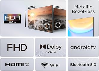 TCL 43 Inch LED HDR Full Frameless HD Smart TV, Android TV, Google Assistant, Dolby Audio Sound, Netflix, Youtube, Google Play Store, 43S5400A - (2024 Model)