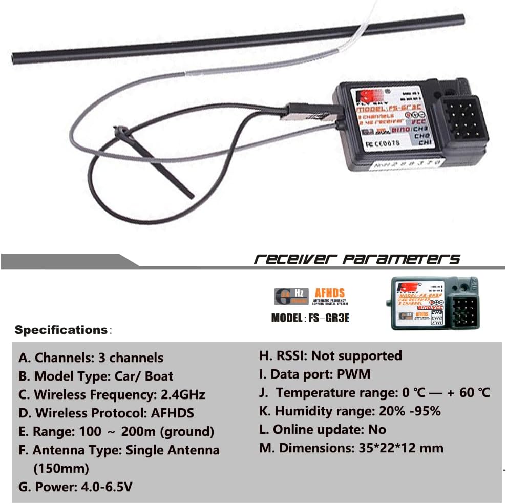 Flysky FS-GT2 Transmitter Specifications Diagram