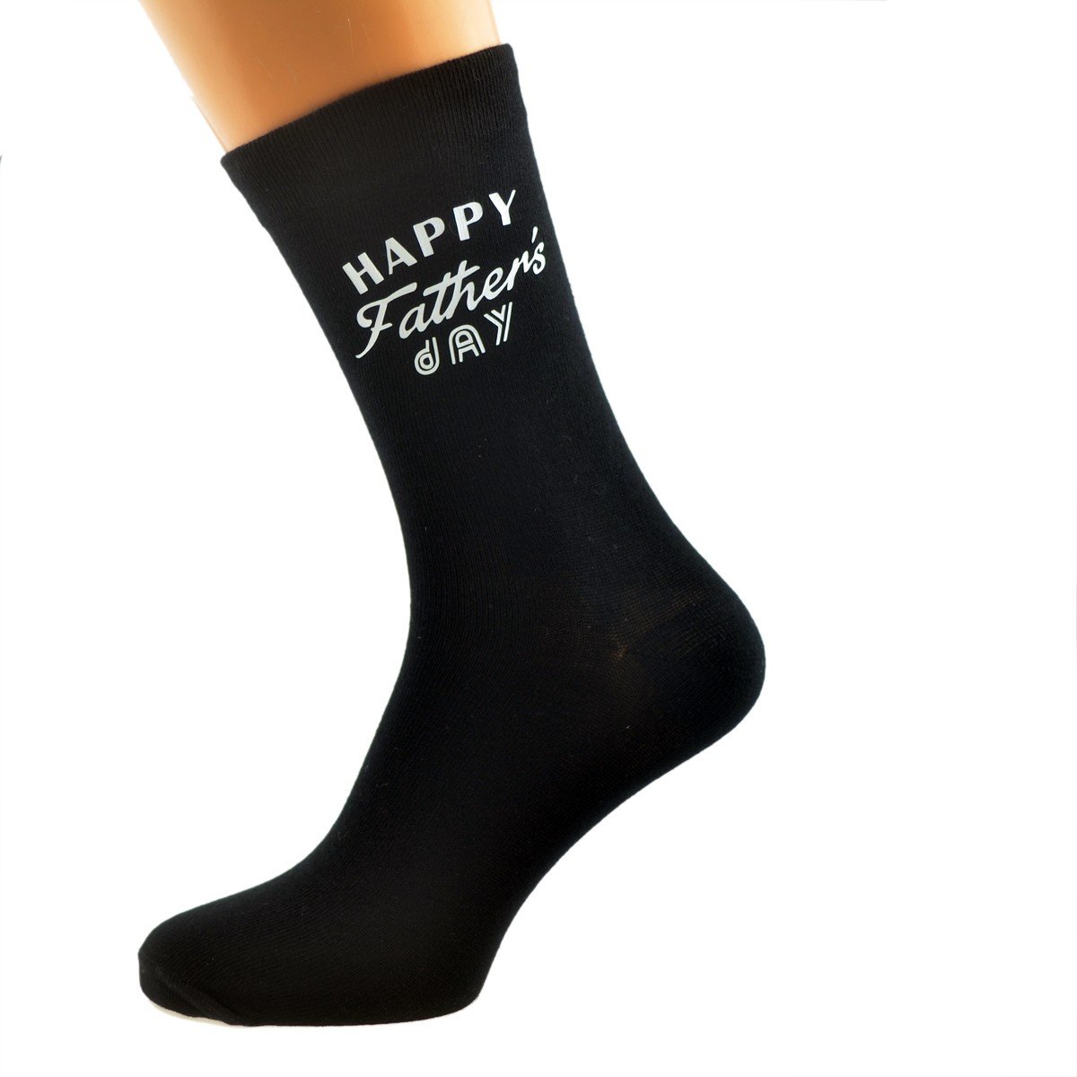 Happy Fathers Day Printed on Black Mens Socks Gift for Your Fathers Day Dad
