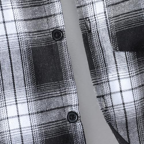 Image of Kids Toddler Boys 2 Piece Outfit Plaid Color Front Button Down Hoodie Sweatshirt and Jogger Sweatpants Sets