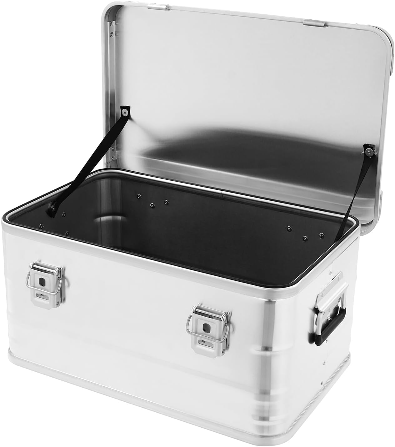 50L/13.2Gallon Aluminum Storage Box, Camping Storage Box, Metal Cargo Case with Side Handle, Stackable Truck Bed Tool Box for Pick up,Truck Bed,RV Trailer (Silver, 50L/13.2Gal)