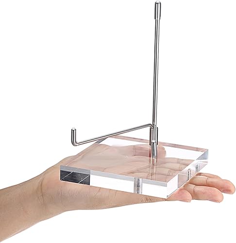 Miniatura 7 de Hipiwe Caballete de exhibición de metal ajustable con base acrílica, soporte para caballete de exhibición para geodas de coral fósil, cristales de