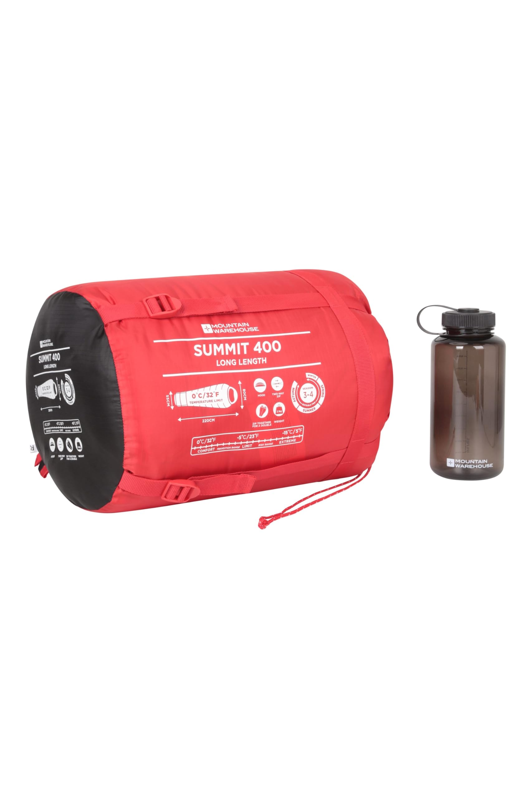 Mountain Warehouse Summit 400 Sac de couchage momie pour l'hiver, le camping, chaud