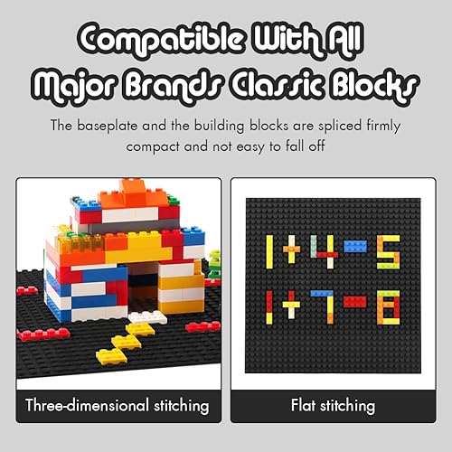 Miniatura 5 de Lekebaby - Placas base clásicas para construcción de ladrillos 100% compatibles con las principales marcas de placas base de 10 x 10 pulgadas  25.4