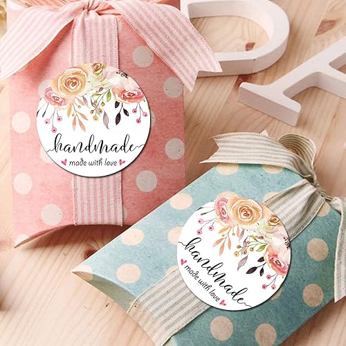 Miniatura 4 de Handmade with Love Stickers Floral Handmade Favor Labels -120pcsset (Handmade)