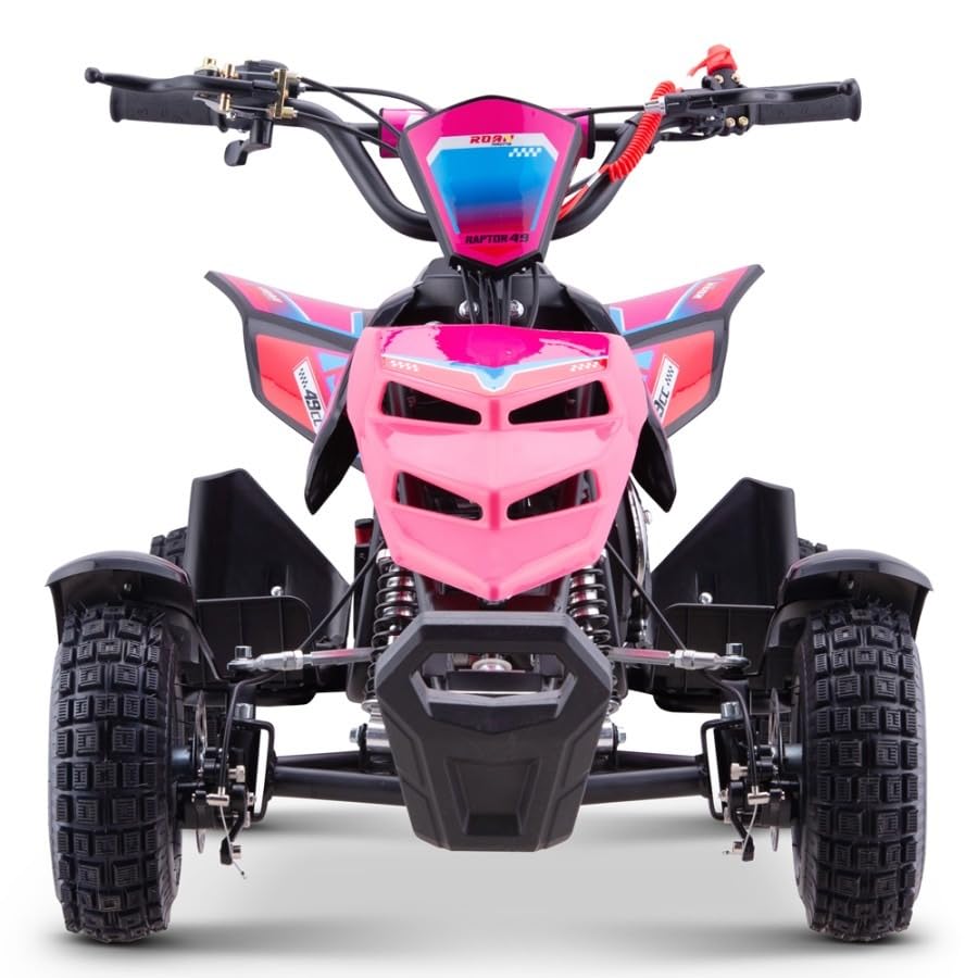 Miniquad Infantil de Gasolina Raptor-R4 49cc (Gasolina Mezcla), Color Rosa, niños de 4 a 10 años