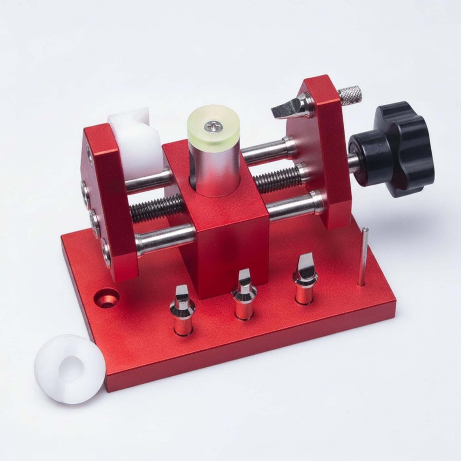 Apricasse Orologi Apricasse Dispositivo Fissaggio Strumento Riparazione Morsa Regolabile con Base in Metallo Anodizzato Adatto per Orologiai Laboratorio Banco di Riparazione