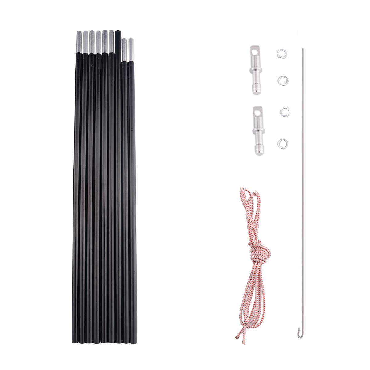 BRILLIANCE4U Aluminum Tent Poles Replacement, Fits Both Female and Male Ends, Lightweight Tent Pole Repair Kit, 7001 Series Aluminum Alloy T6 Heated
