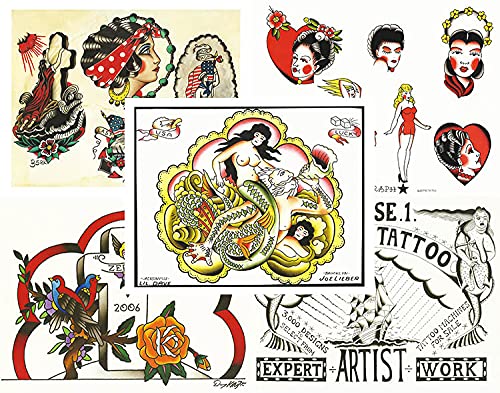 Amazon.com : Traditional, Vintage, Old School Style Tattoo Flash