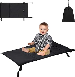 Airplane Footrest for Kids,Travel Airplane Toddler Bed,Portable Toddler Bed for Travel,Travel Foot Rest for Airplane Flights,Travel Seat Cushion for Airplane,Airplane Seat Extender for Kids (Black)