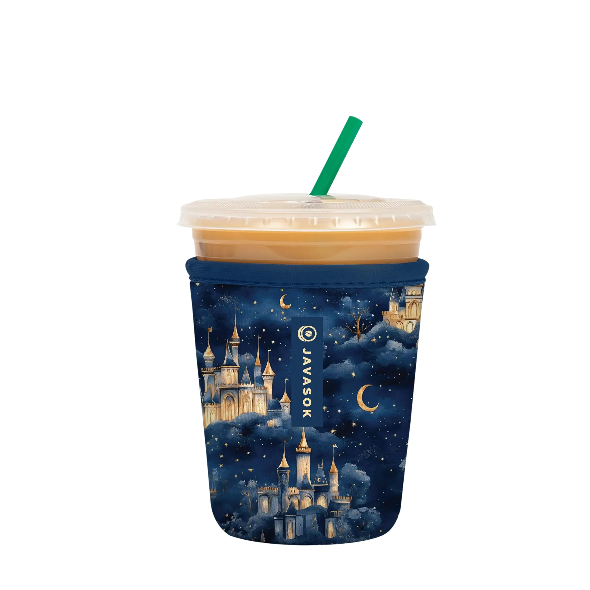 Sok It JavaSok Iced Coffee &amp; Cold Soda Insulated Neoprene Cup Sleeve (Castle in the Sky, Small: 16-20oz)