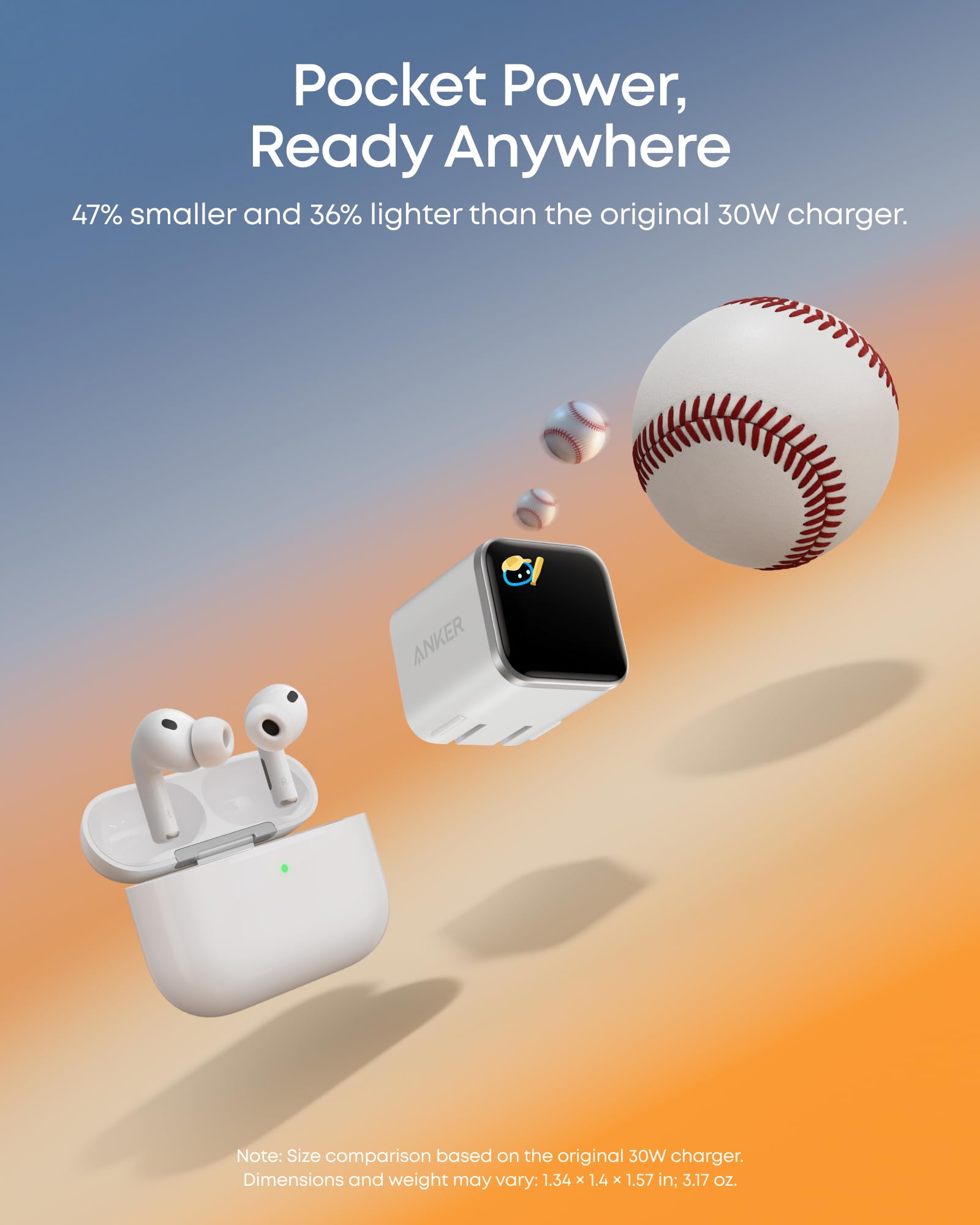 Anker Nano USB C Charger,45W USB C Charger Block with Smart Display,180°Foldable Plug,Smart Recognition,Built-in Care Mode,for iPhone17/16/15 (Non-Battery,One USB-C Port,No Cable Included) - 5