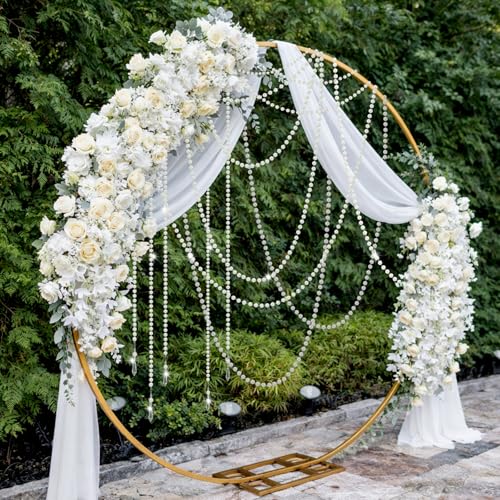 Giegxin 24 Pcs 78ft Wedding Pearl Backdrop Crystal Garland Faux Pearl Hanging String Bridal Party Garland Hanging Decoration for Wedding Party Flower Home Window Ceiling Draping Decoration