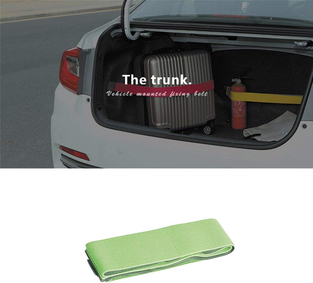 ikee Multipurpose Velcro Attaching Car Boot, trunk fixed band & Auto trunk groceries organizer net for cars, SUV, minivan (3 pack)(PINK ORANGE YELLOW) (green)