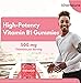 kindnature Vitamin B1 Gummies 500mg – High Potency Thiamine Supplement for Energy, Focus & Nervous System – Vegan, Non-GMO Chewable B1 Vitamins for Adults & Kids – Natural Strawberry Flavor – 60 Ct