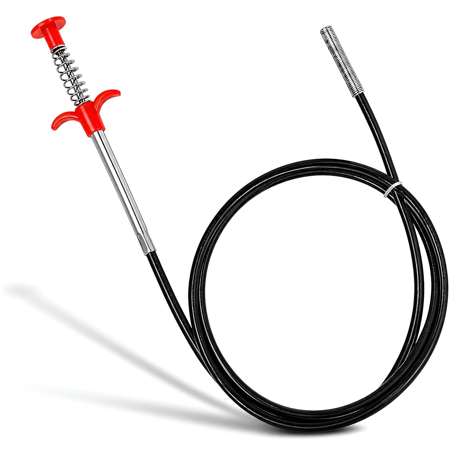 LACHEERY Stainless Steel Drain Cleaner Wire with ABS Handle, 162 cm Flexible Spring Pipe Cleaning Stick for Sink, Wash Basin, Bathroom Drain & Kitchen Drain Clog Remover (Red, 1 Pc)-image-29