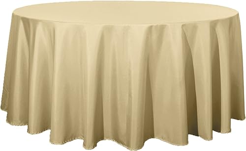 Balsa Circle 10 manteles redondos color champán de 120 pulgadas, manteles de tela para bodas, fiestas, recepciones, banquetes, eventos, cocina,