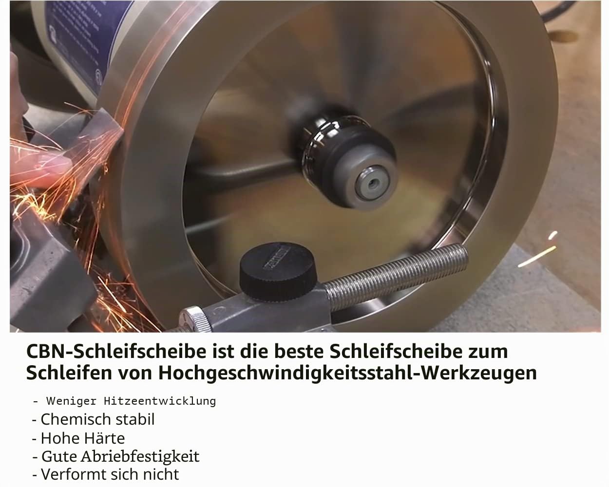 150mm CBN Schleifscheibe 180er Körnung, 6"x 1.5" x 1/2"(Lochdurchmesser), Körnung 180,Zum Schärfen von HSS-Werkzeugen (6"x 1.5" x 1/2")