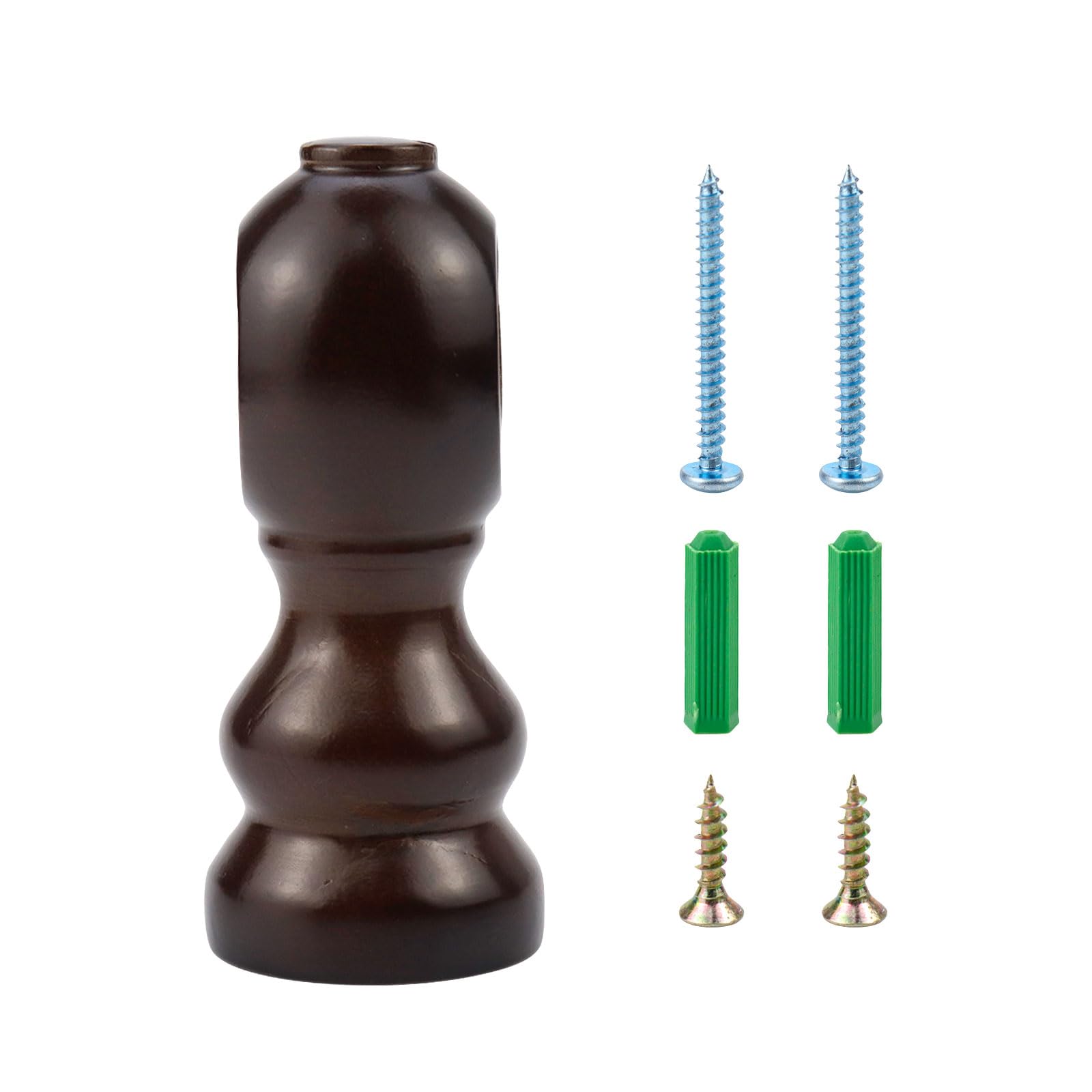 Crapyt 2 PCS Curtain Rod Bracket Wood Curtain Rod Bracket Wood Curtain Rod Holder for living room, bedroom, dining room 1.93