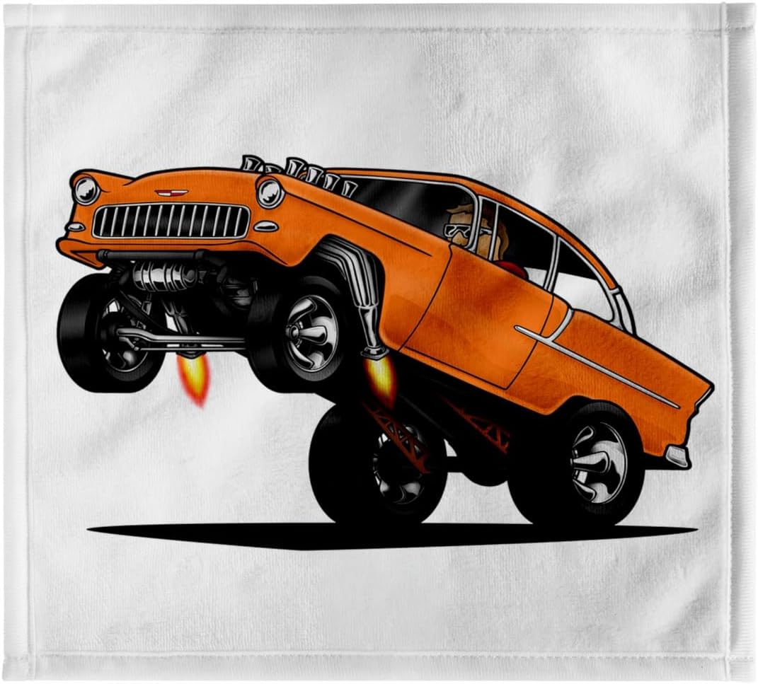 3dRose Illustration of a 1955 chev Gasser at the Drag Strip Popping a Wheelie 22x30 Bath Hand Pool Towel