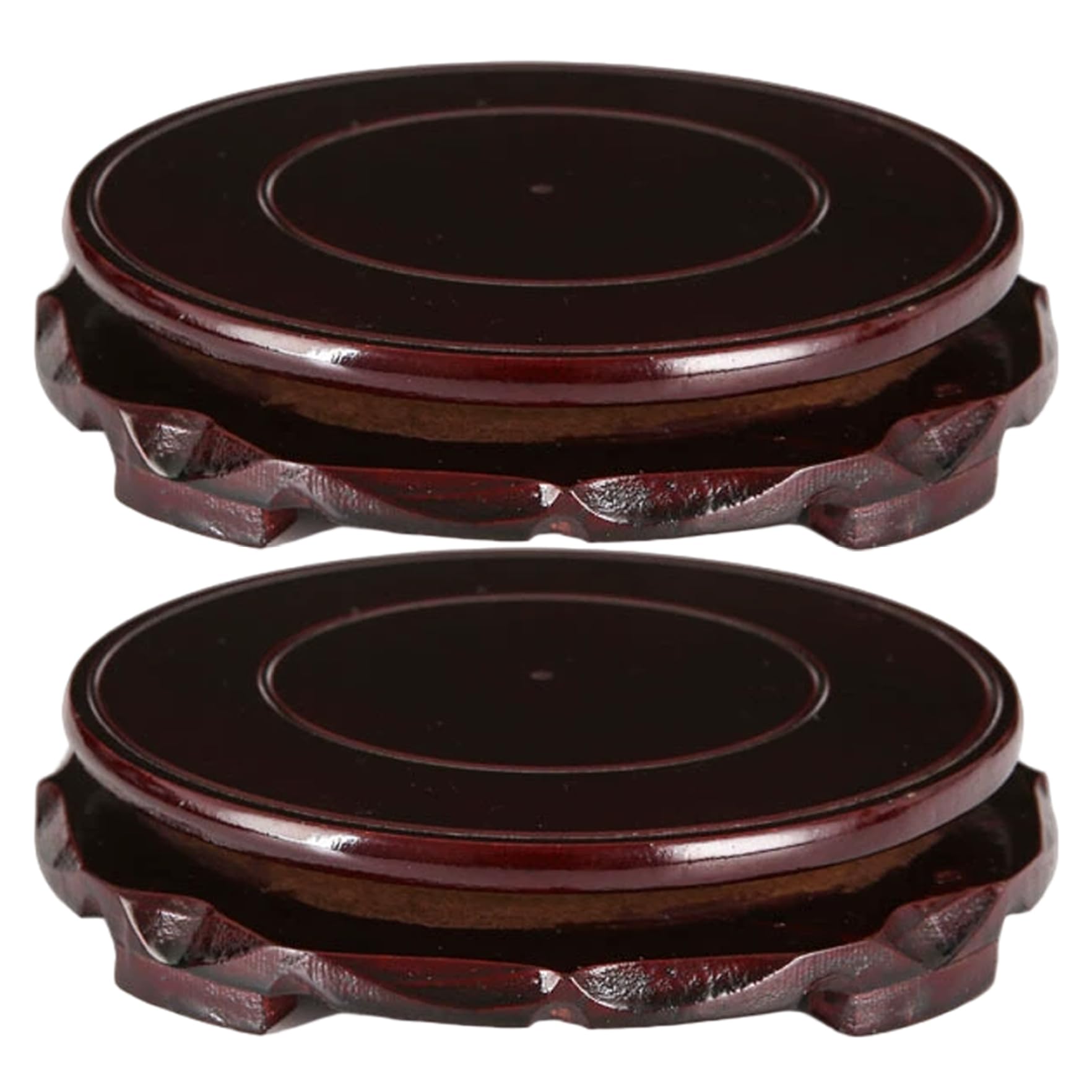 Support vase bol poisson chinois 7 pouces en lot de 2 socles orientaux