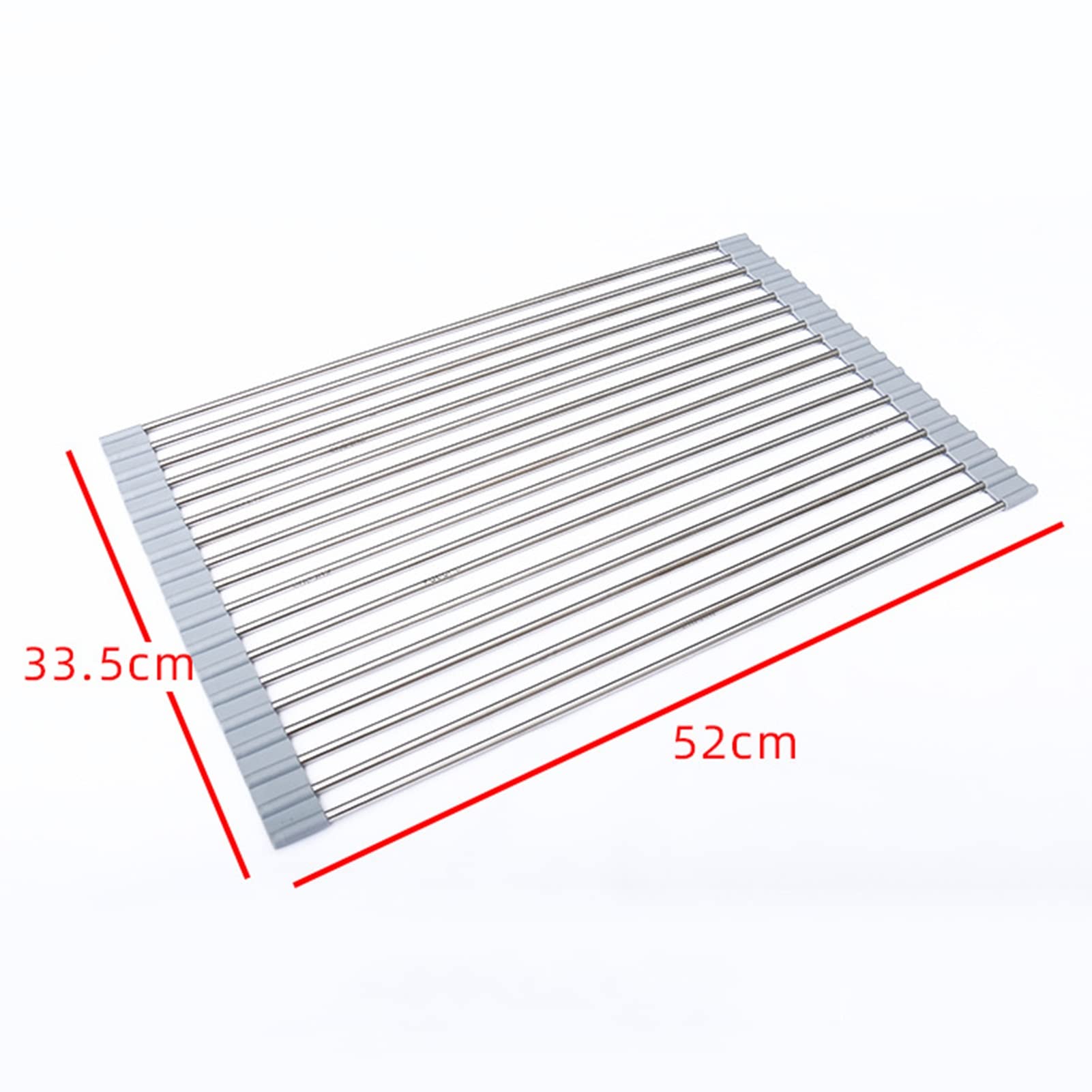 Escurridor de platos plegable enrollable para fregadero (varios tamaños) para ahorrar espacio en la cocina (52 x 33,5 cm) y fácil de limpiar