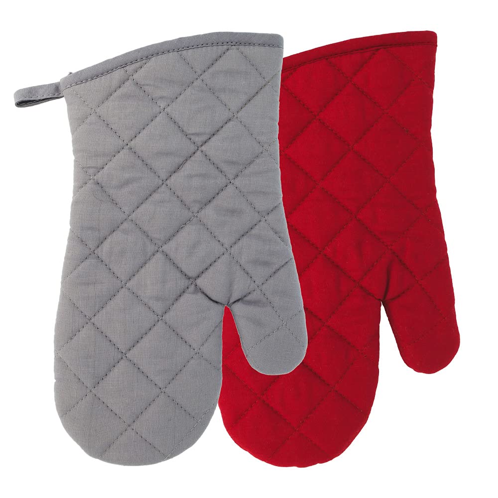 METALTEX Ofenhandschuh Farbig Sortiert – Grau/Bordeaux, Lang