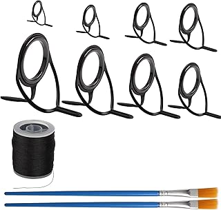 Dovesun Fishing Rod Repair Kit Fishing Rod Guides Rod Nylon Wrapping Thread Spinning Rod Guides/Baitcasting Rod Guides/ 8 Sizes 19PCS/2PCS
